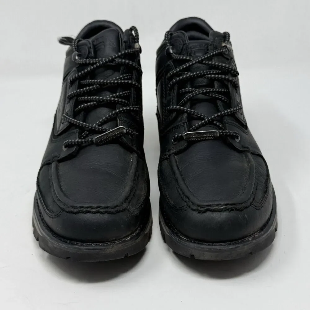 Rockport XCS Waterproof Chukka Boots Mens 8 W Wide Black Leather Preppy Gorpcore